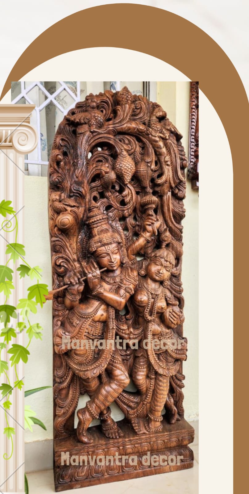 4 feet Radha Krishna wall panel