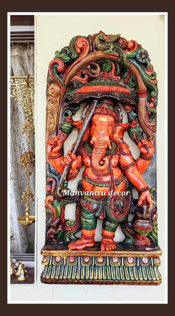 3 feet Umbrella Ganesha wall panel