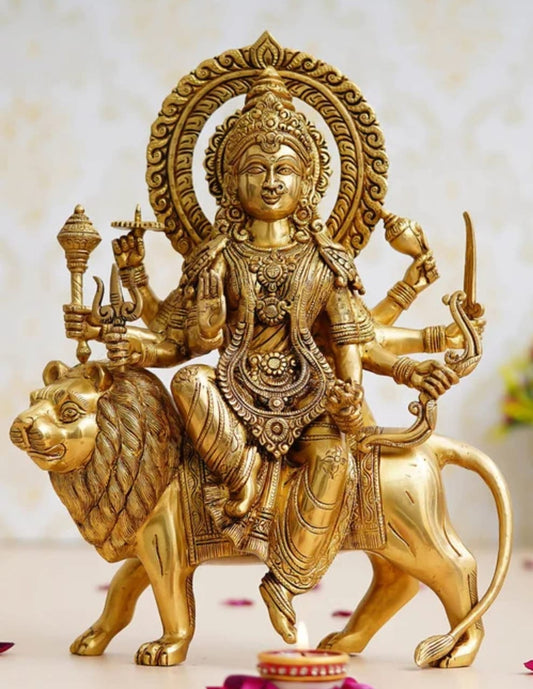Durga idol   with golden finish