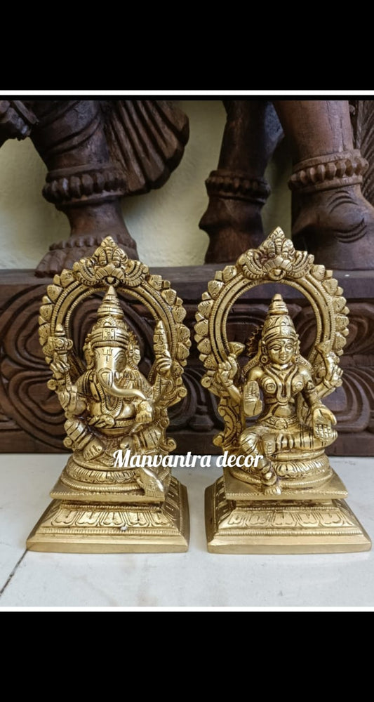 Lakshmi ganesha set in brass