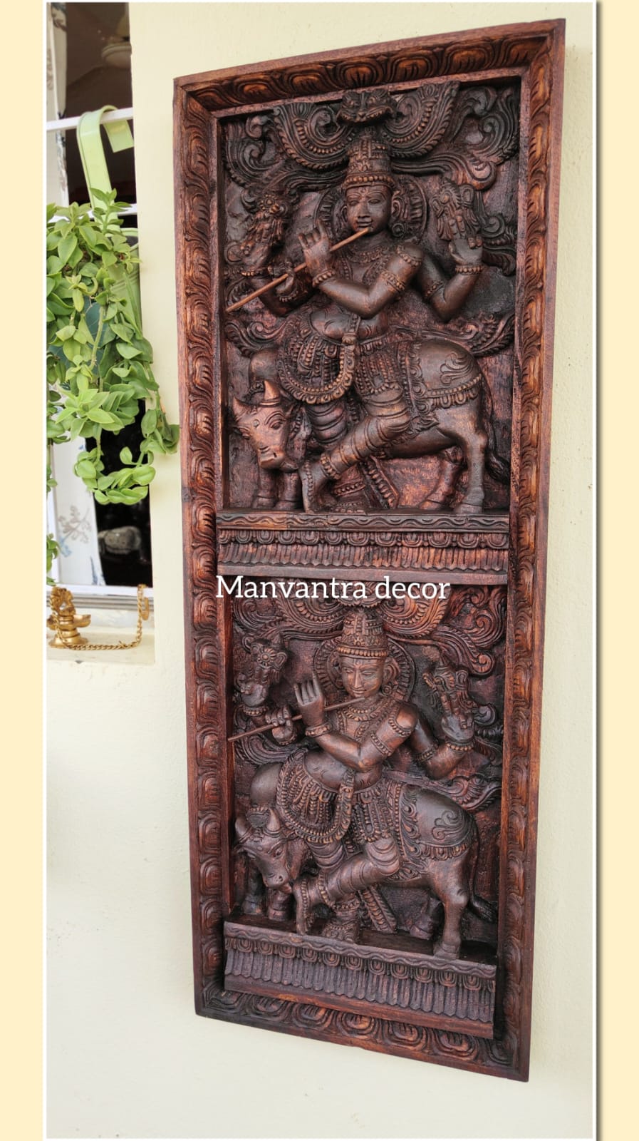 3 feet Cow Krishna panel