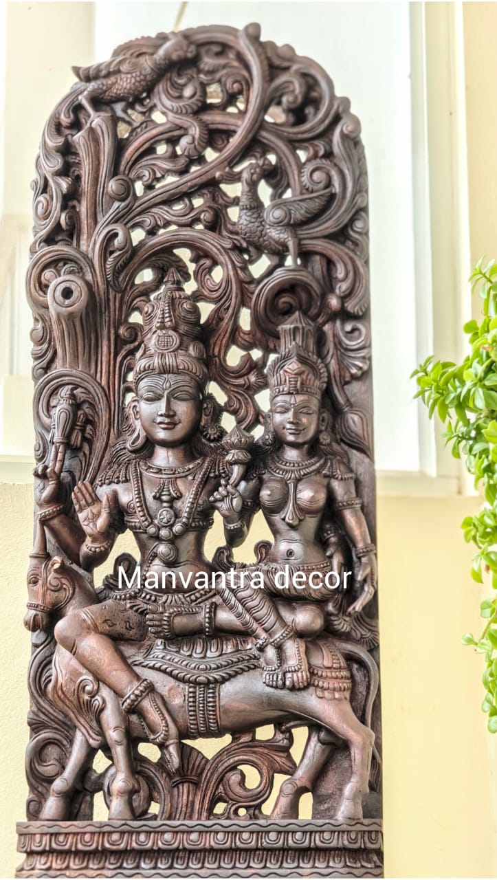 5 feet Artistic shiv parvati wall panel