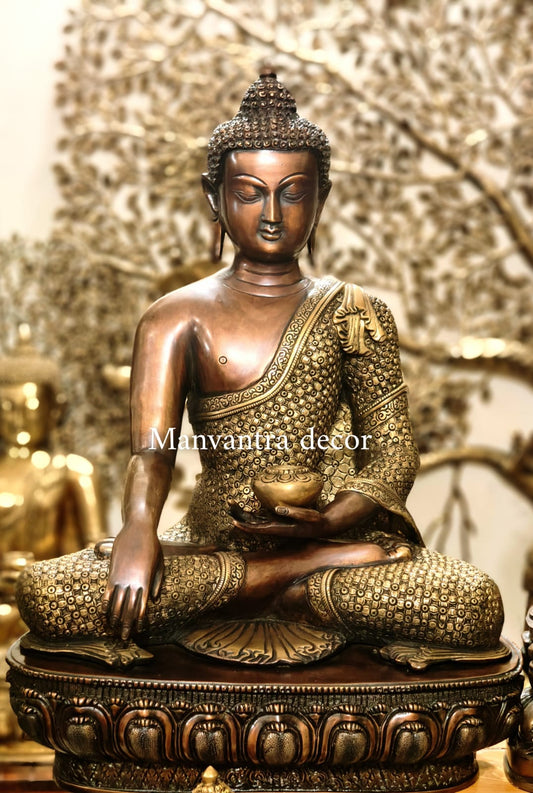 Brass buddha antique finished