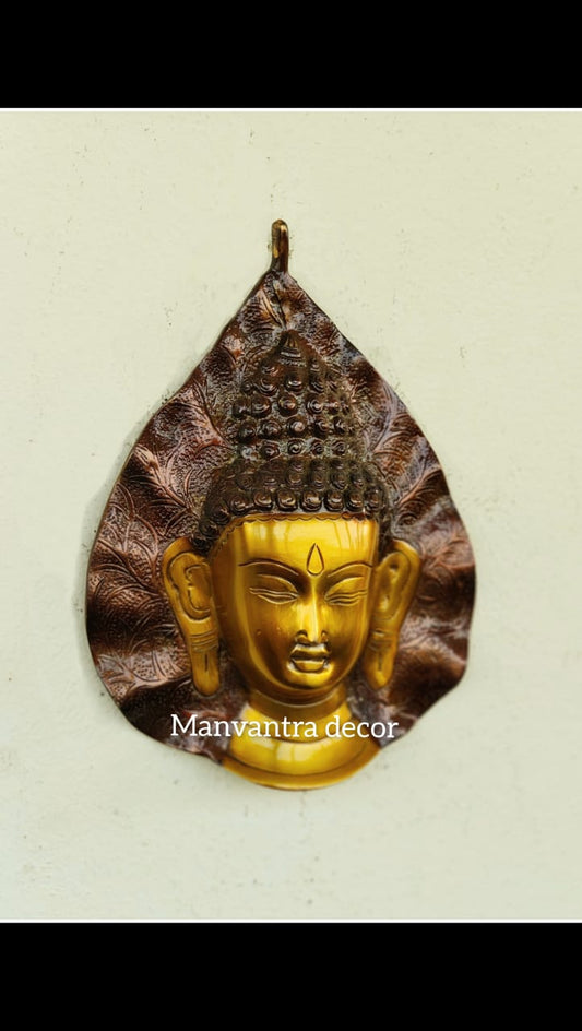 Leaf Buddha head wall hang