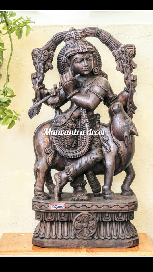 Cow Krishna idol