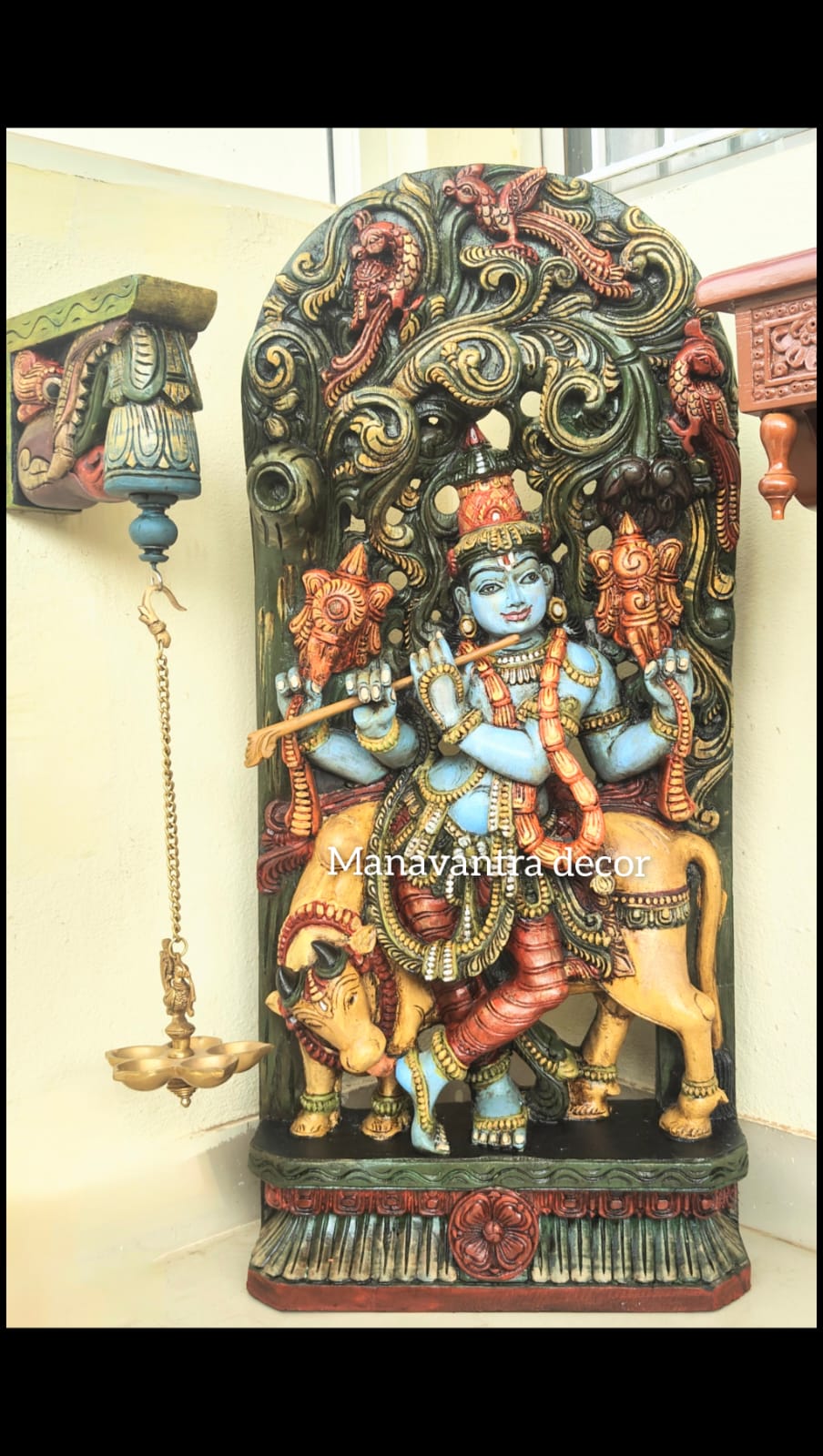 3 feet Cow Krishna wall panel