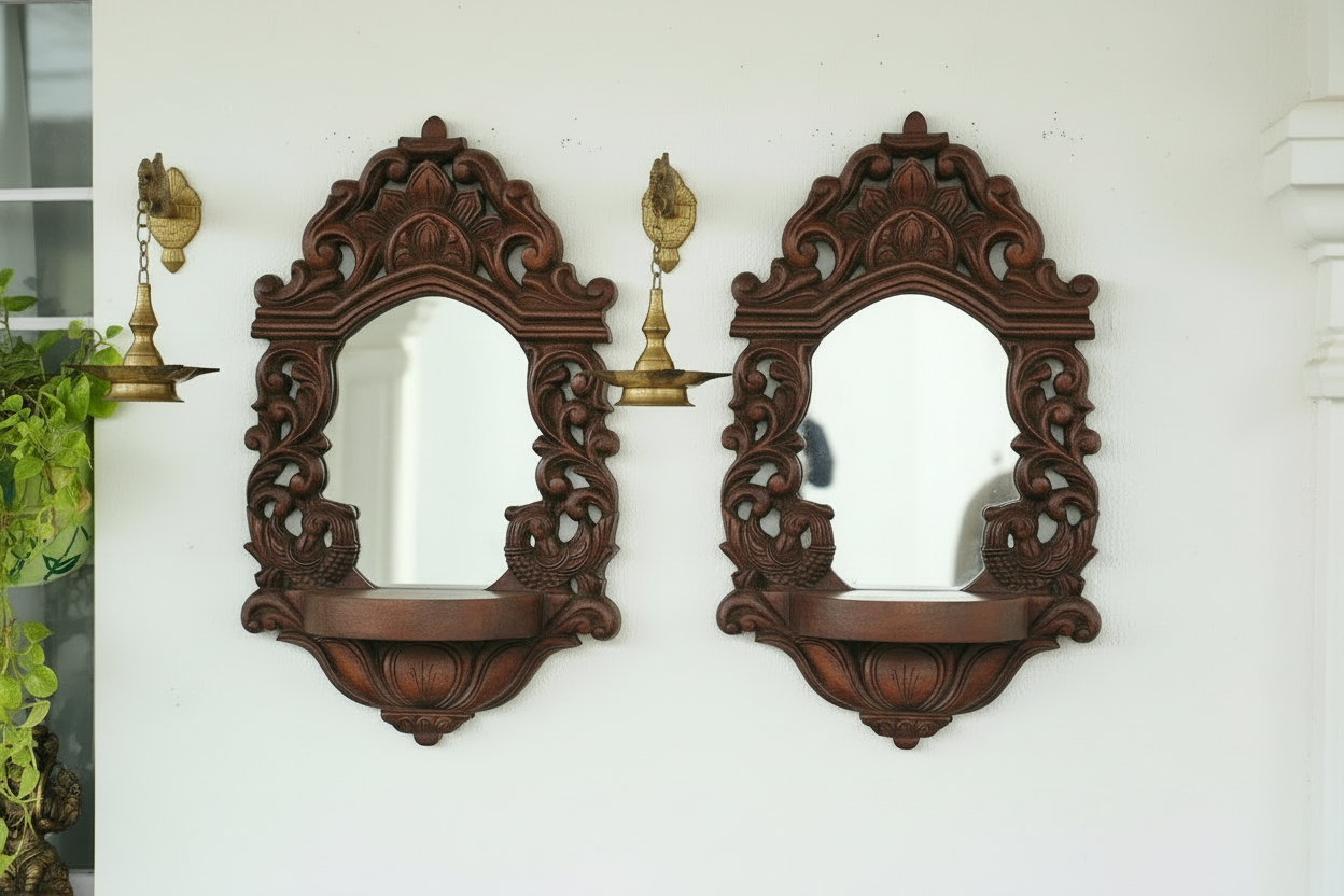 Jharokha mirror shelf