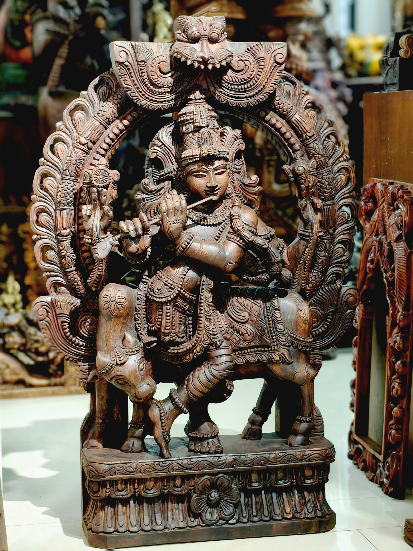 Cow krishna idol