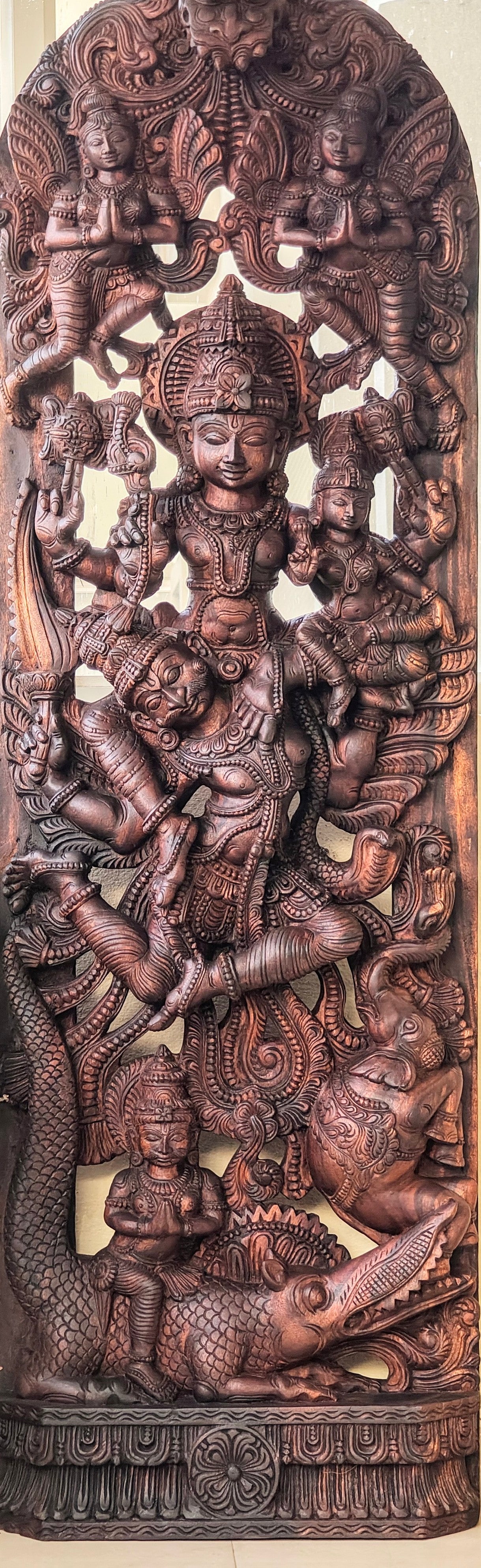 6 feet Gajendra Moksha wall panel