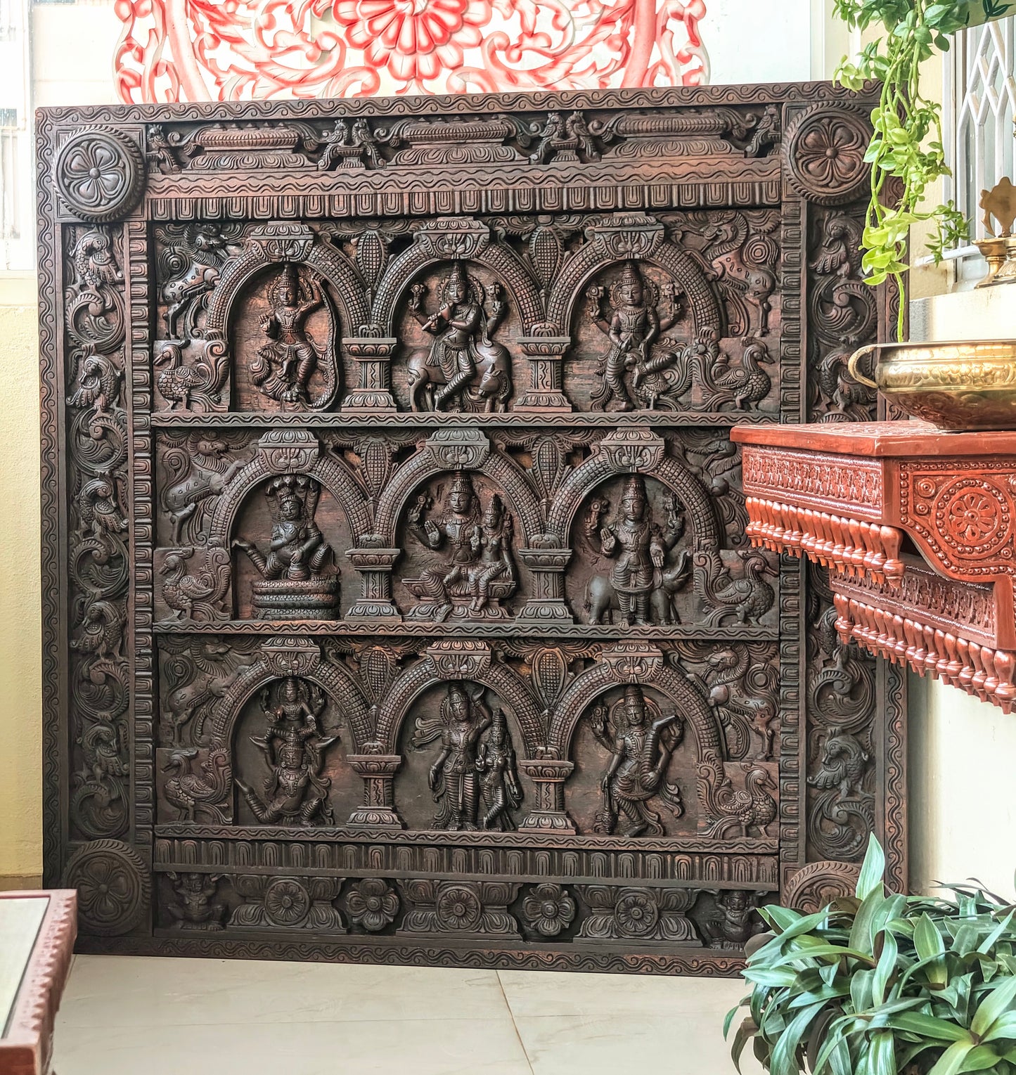 Wooden vishnu panel