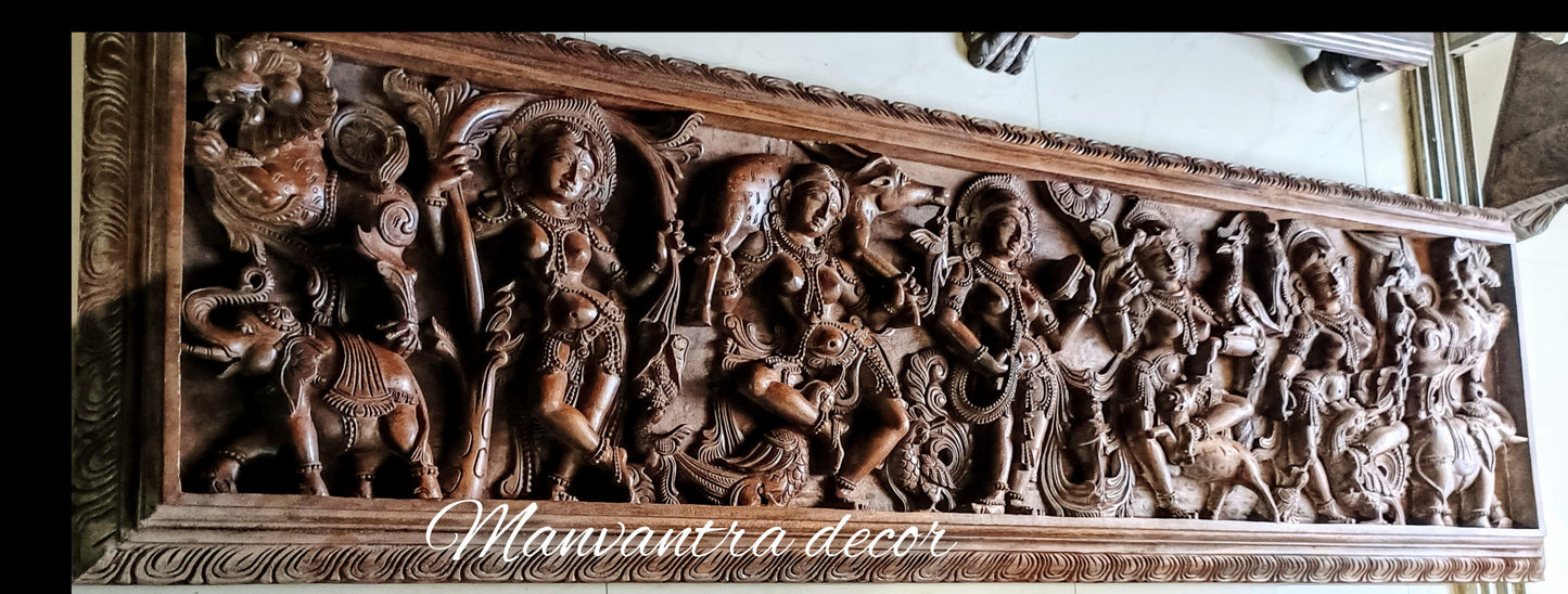 Apsara wooden wall panel