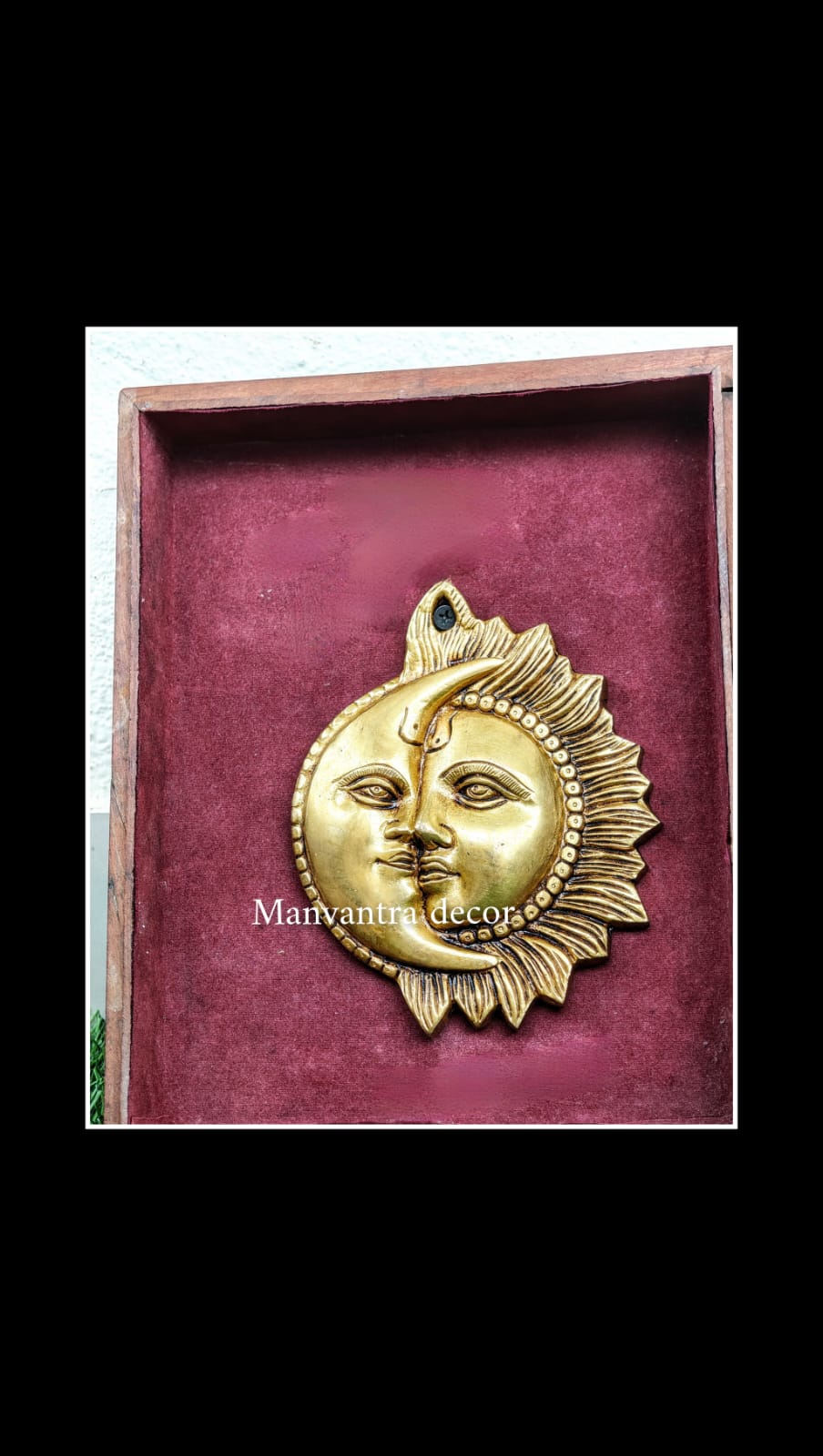 Embrace of day and night: Sun moon wall hanging