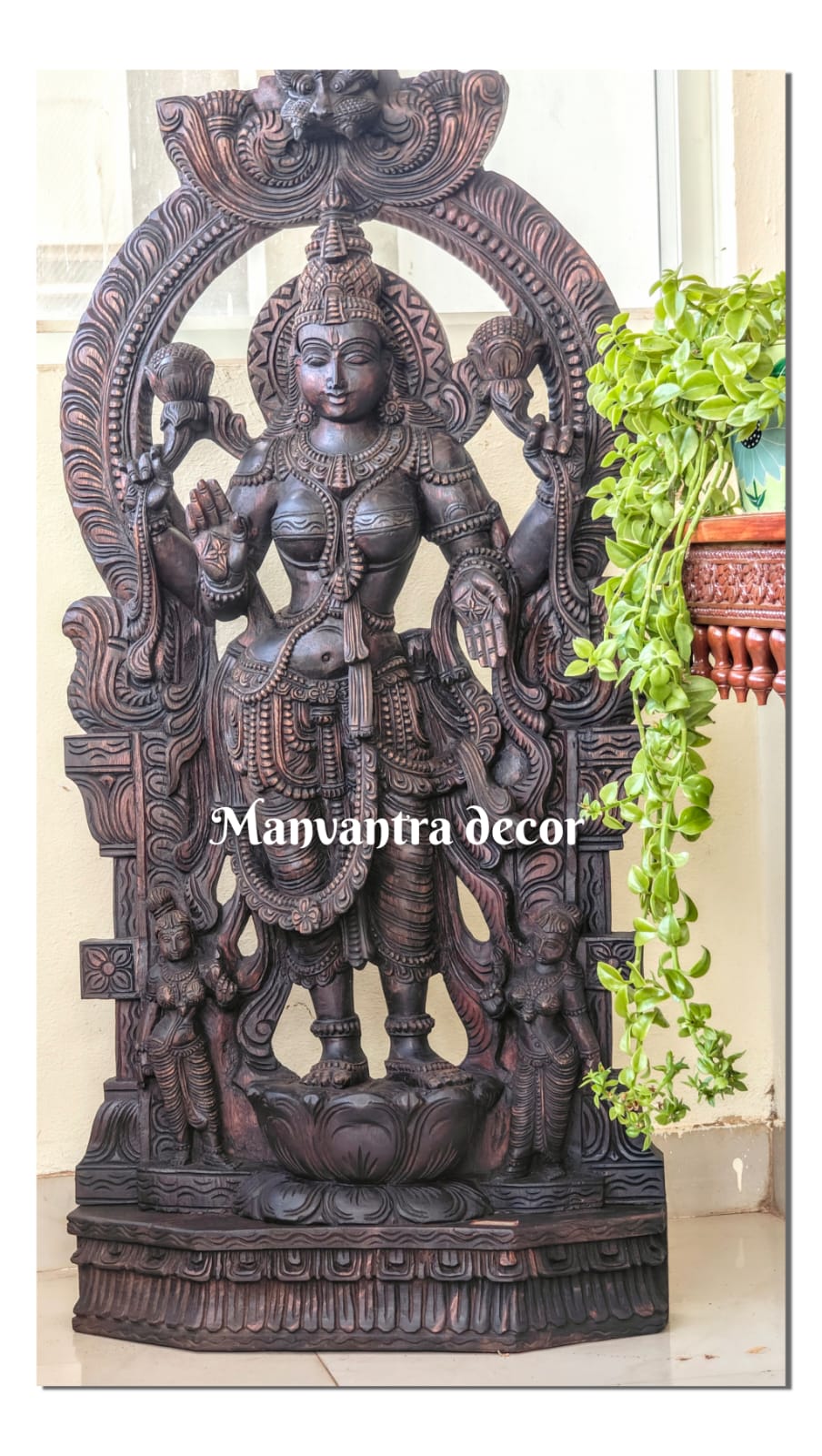 Intricately carved mahalaxmi idol