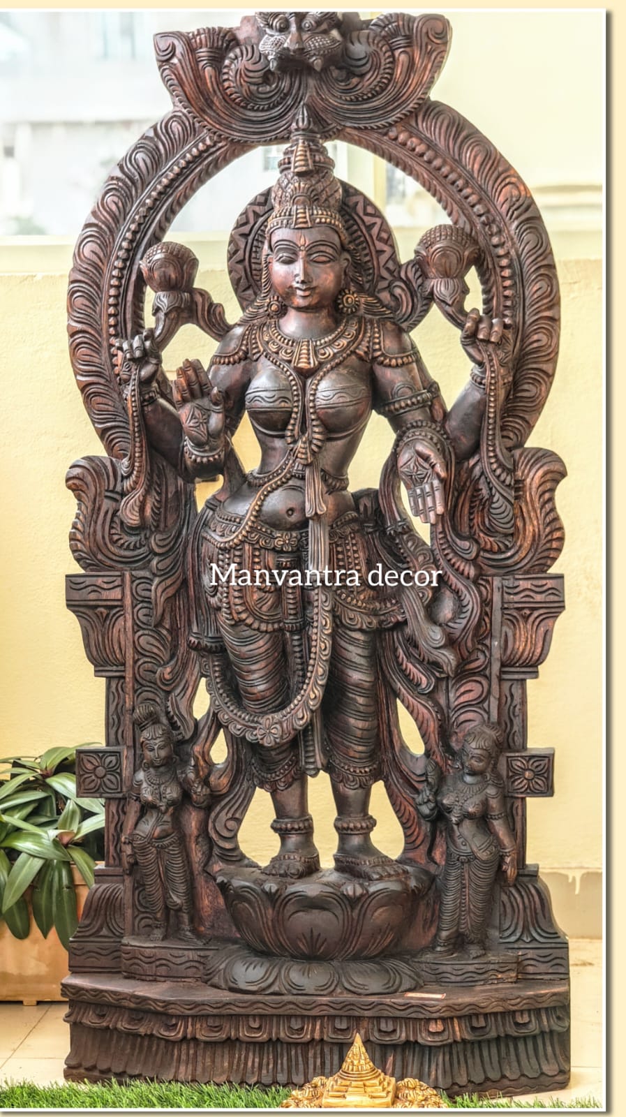 Intricately carved mahalaxmi idol