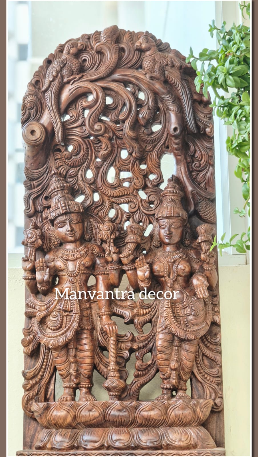 5 feet Vishnu Lakshmi wall panel