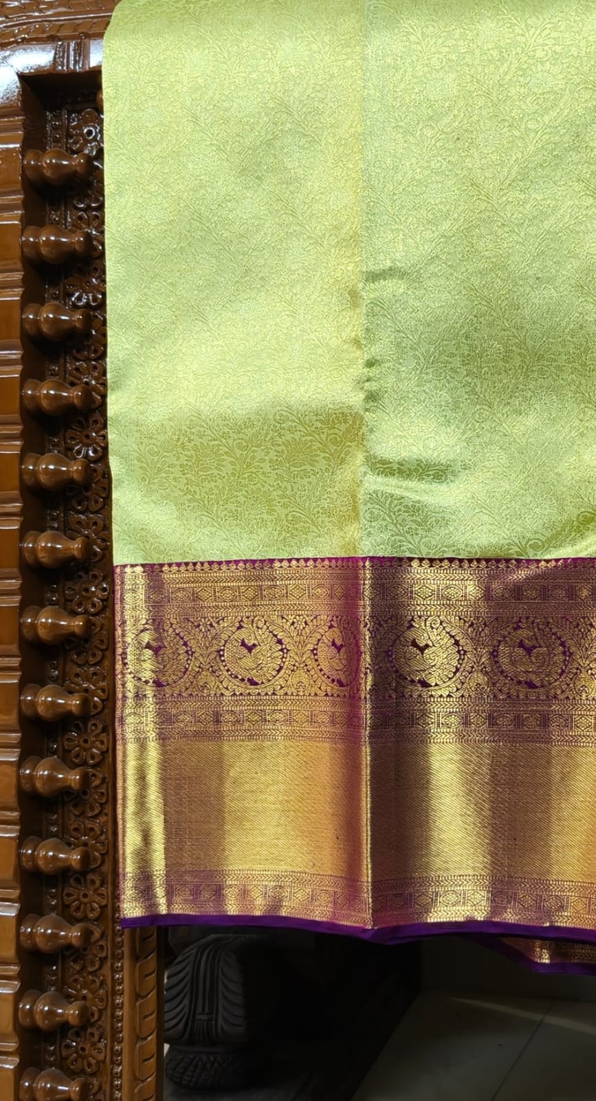 Pure Mulberry silk with 100% pure zari and completely hand weaved