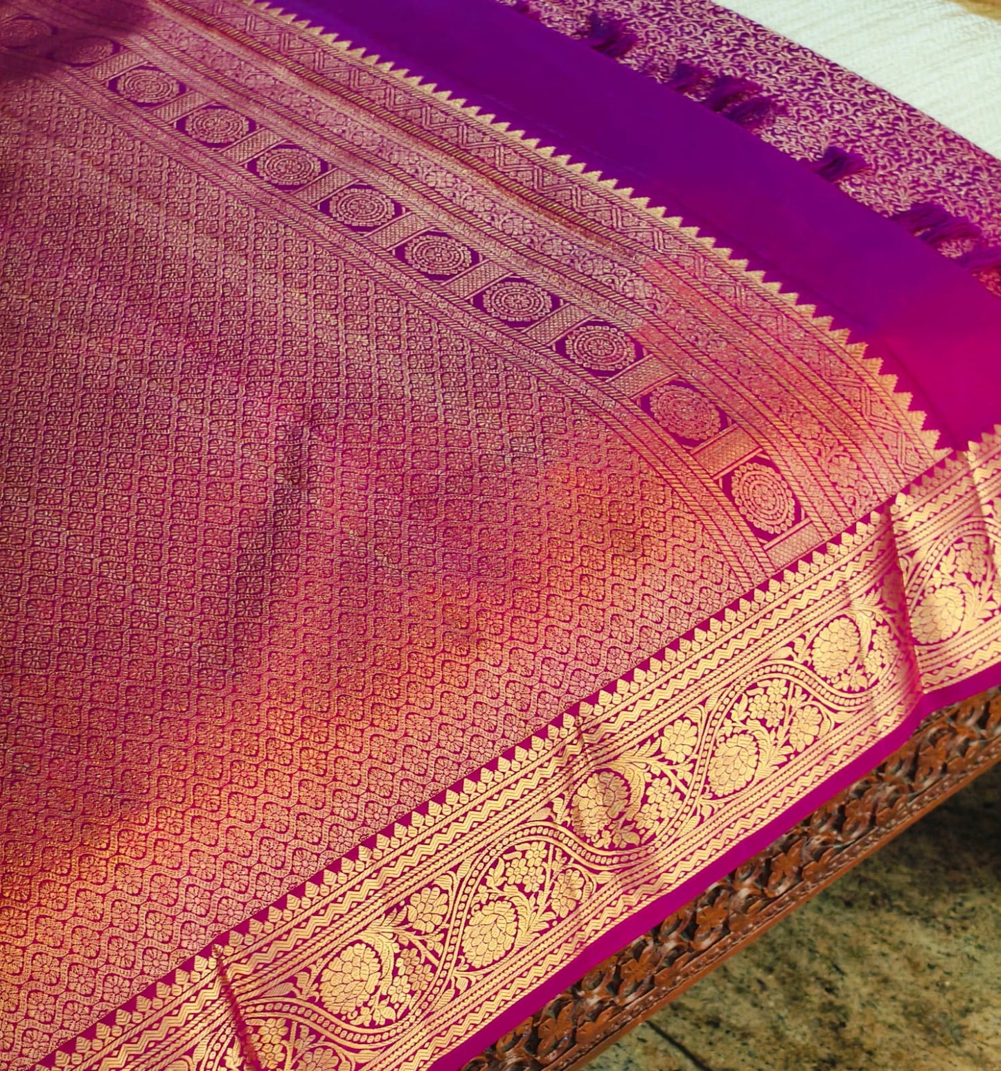 Pure Mulberry silk with pure zari completely hand woven