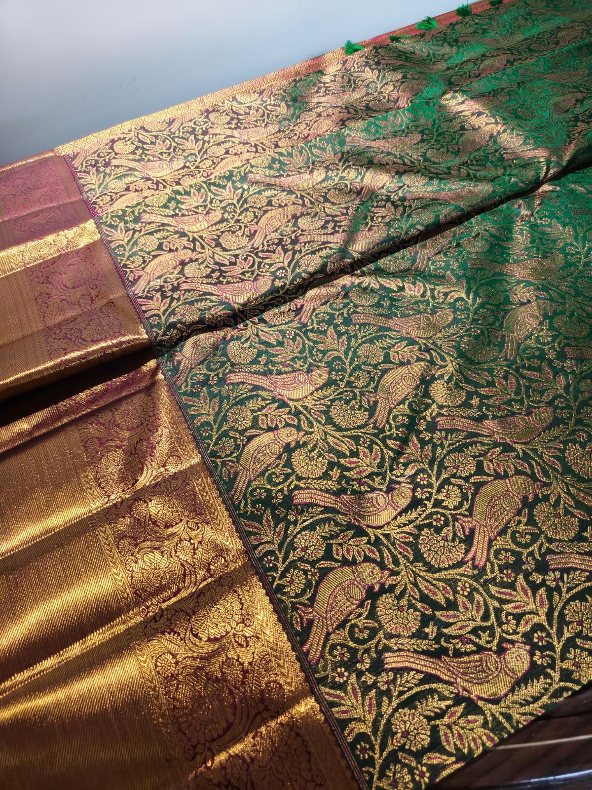 Pure Mulberry silk with 100% pure zari completely hand woven