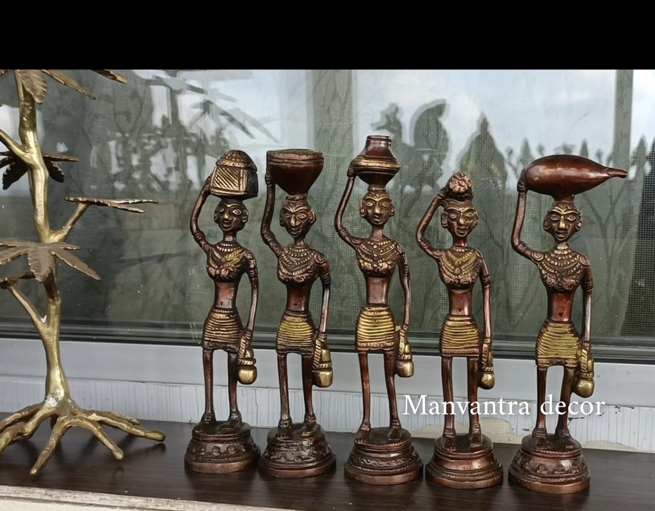 Tribal set of 5 piece in pure brass