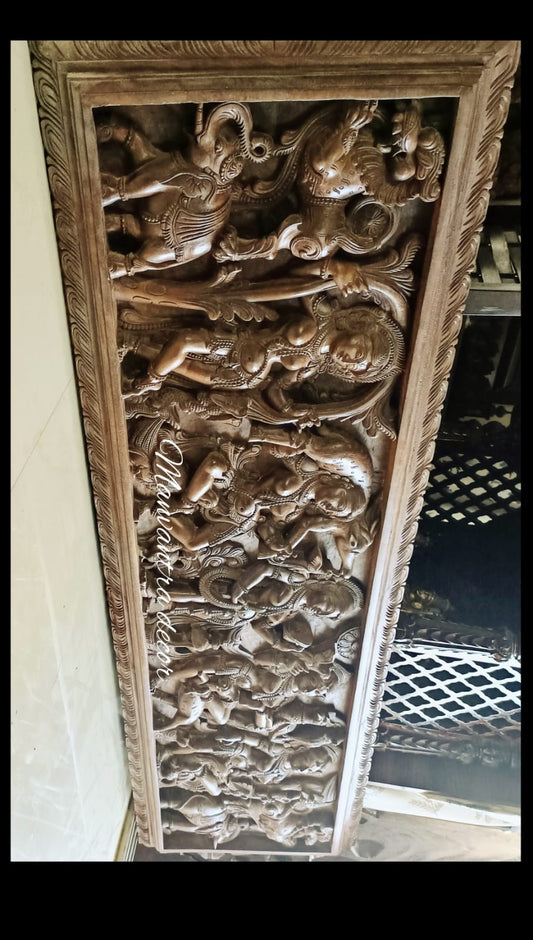 Apsara wooden wall panel