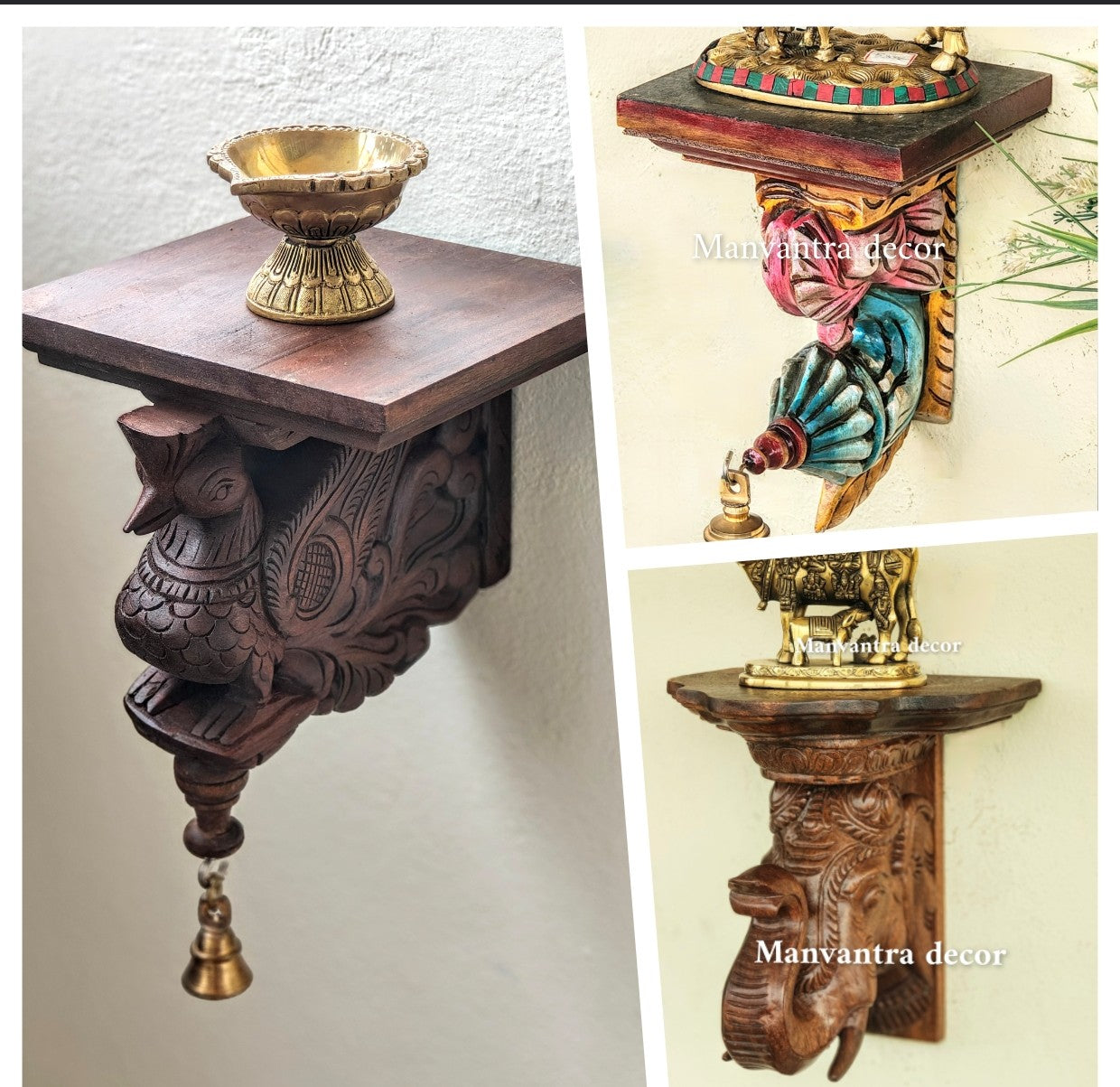 Artistic wooden shelves
