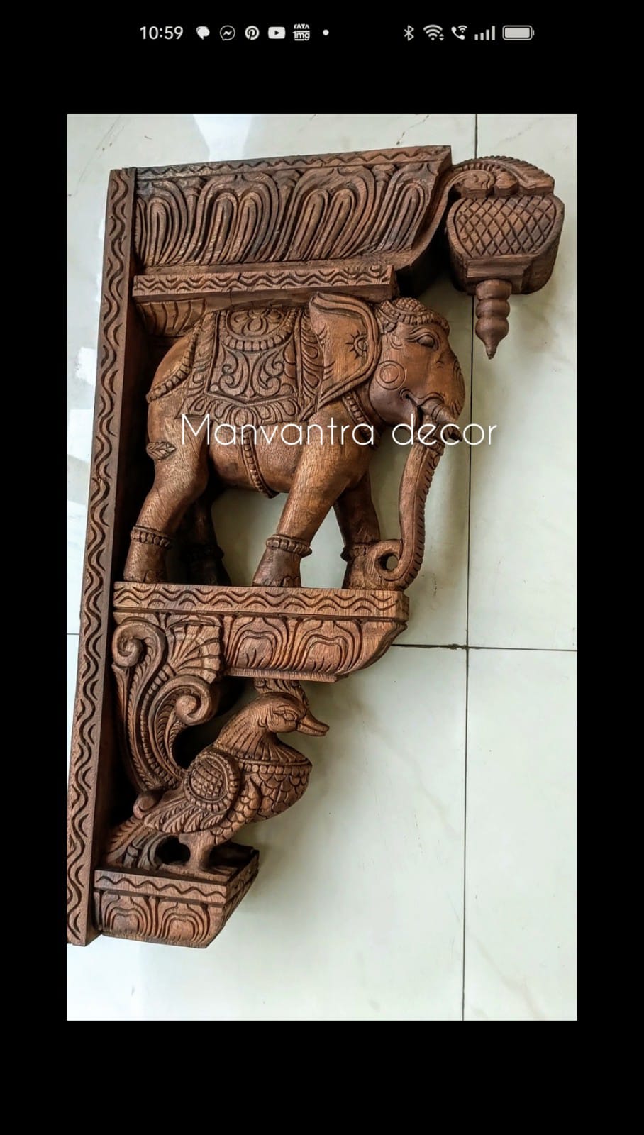 Elephant corbels pair