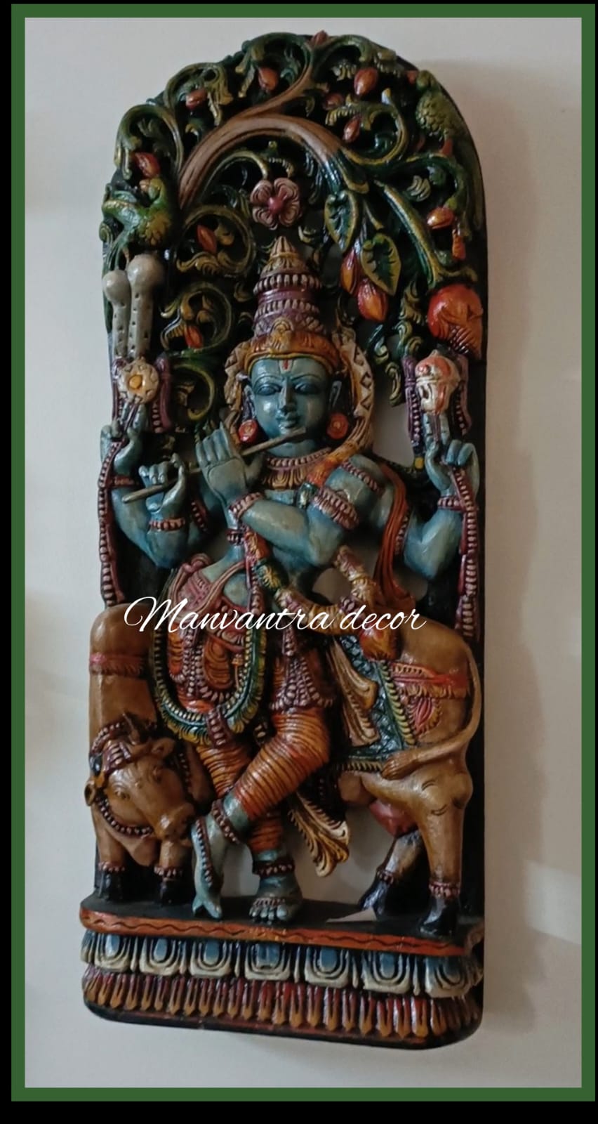 Cow Krishna Wall panel