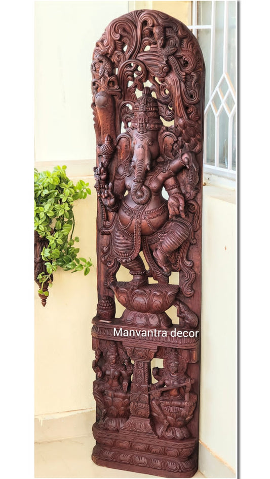 5 feet Dancing Ganesha wall panel