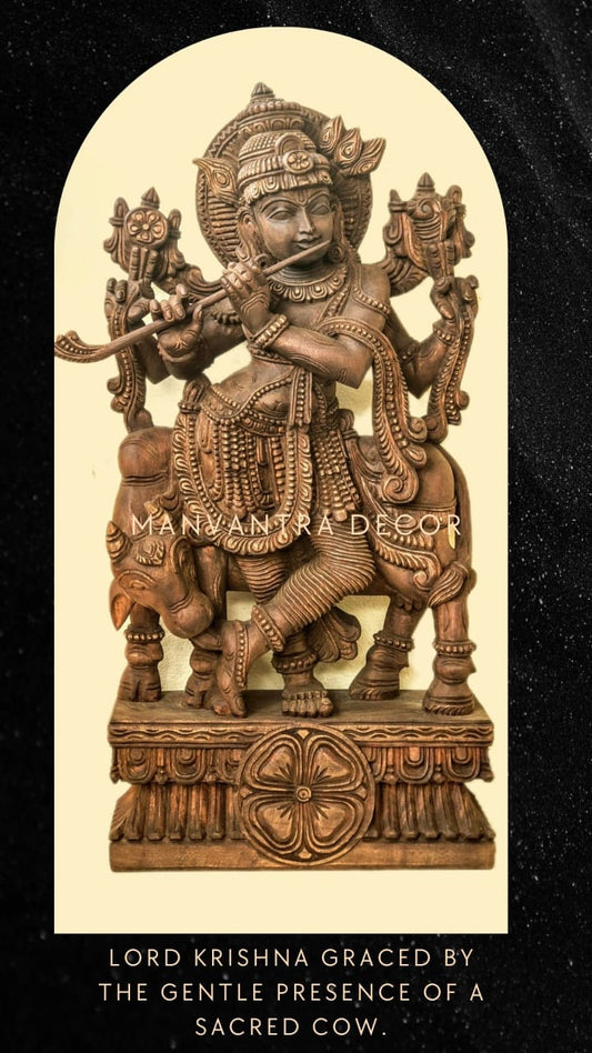 Cow Krishna idol