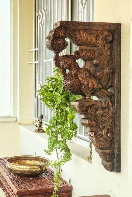 Peacock corbels pair (2' ht)