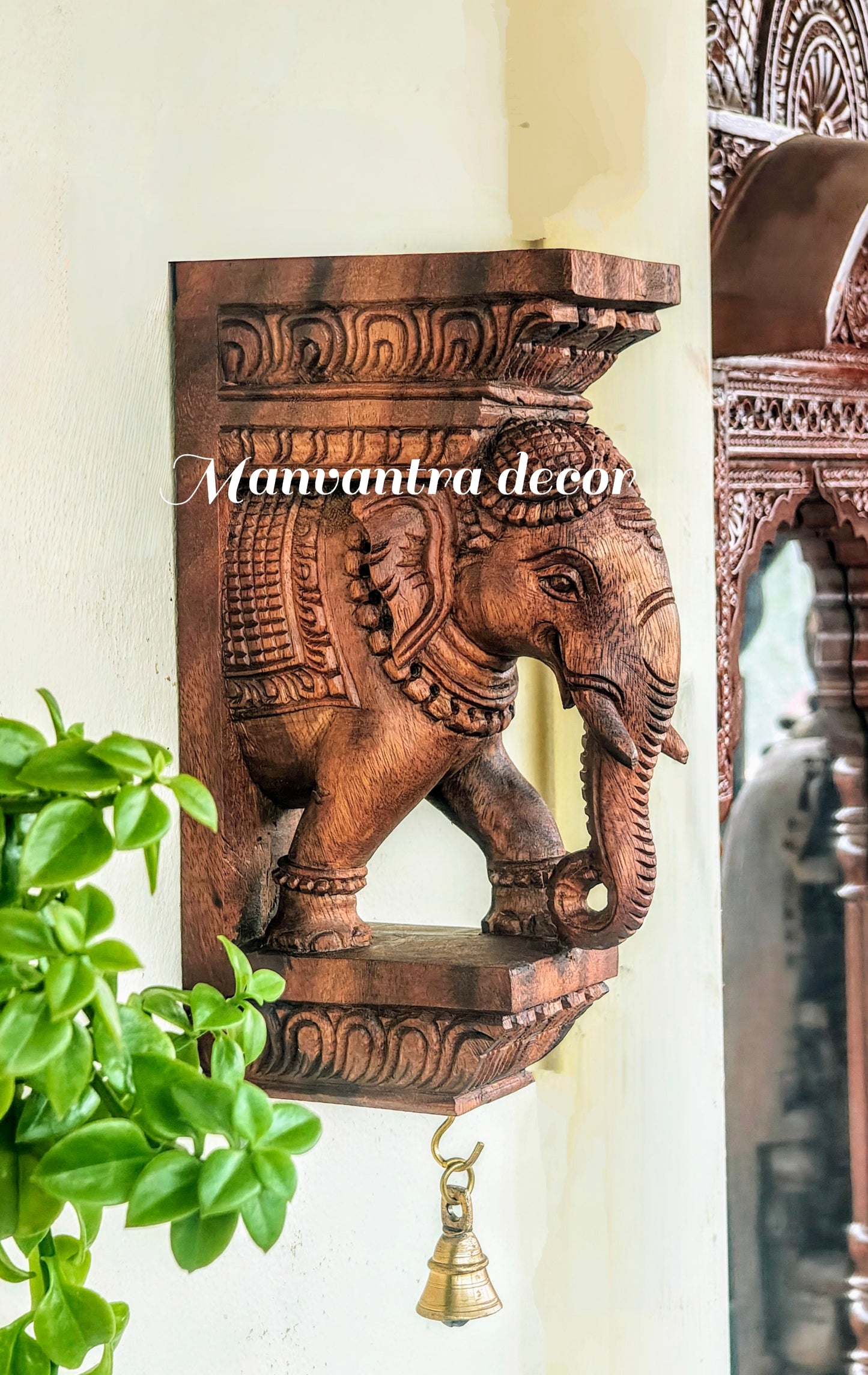 Elephant corbels pair