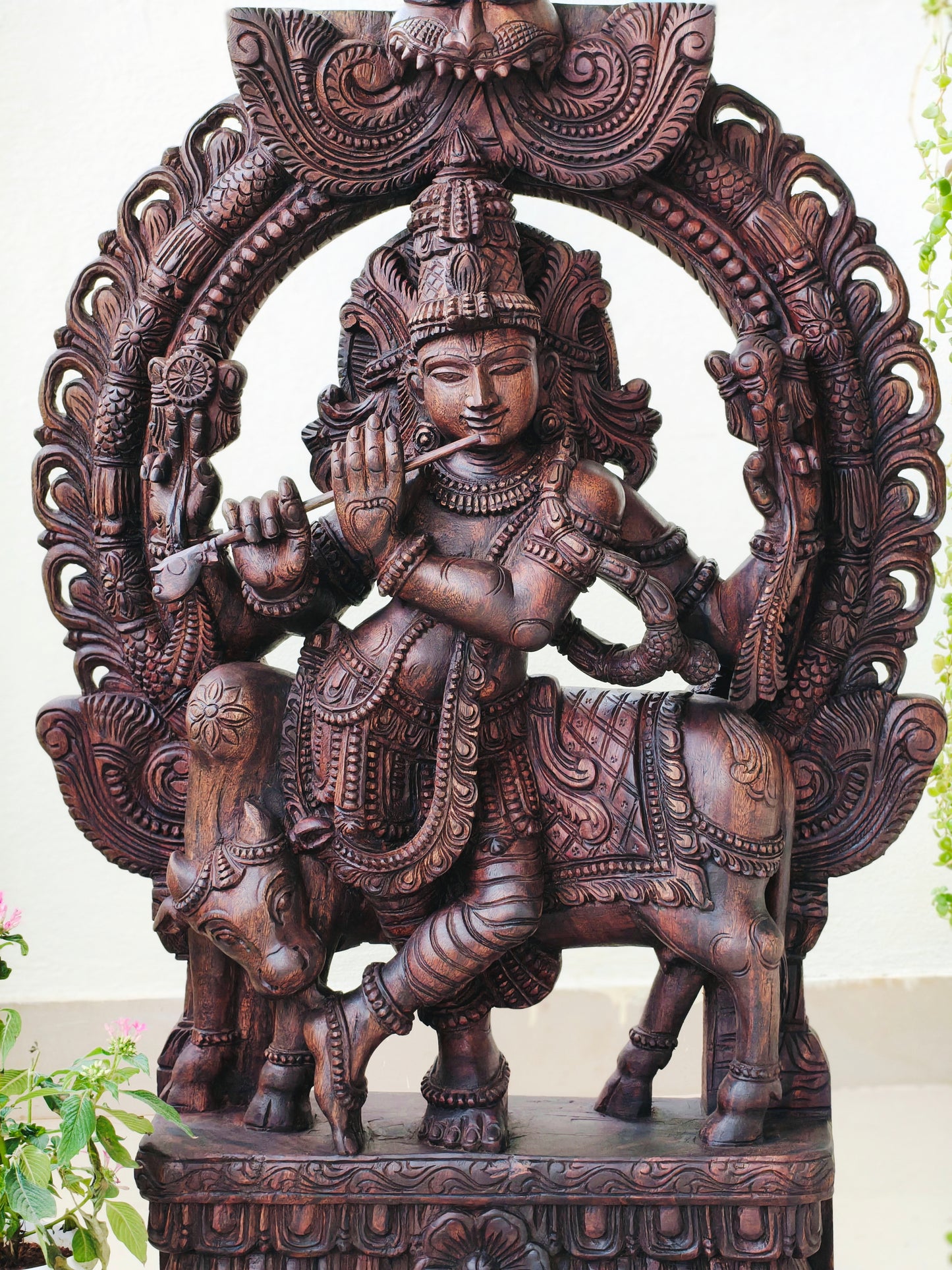 Cow krishna idol