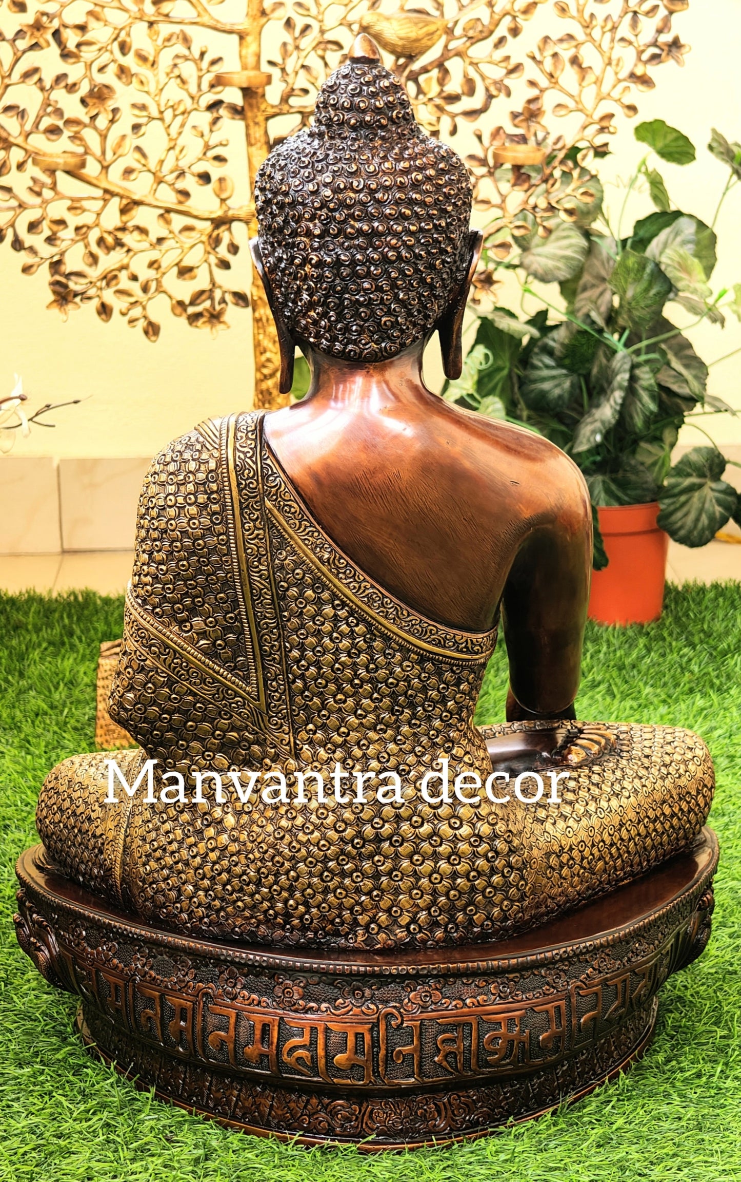 Brass buddha antique finished