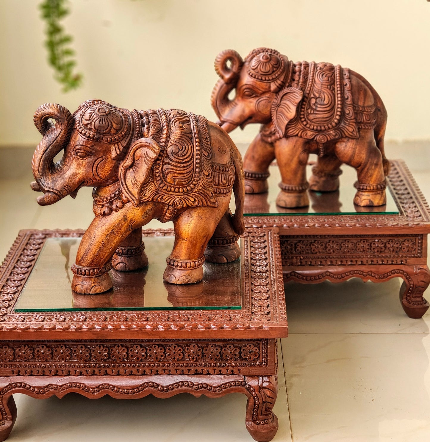 Wooden elephants