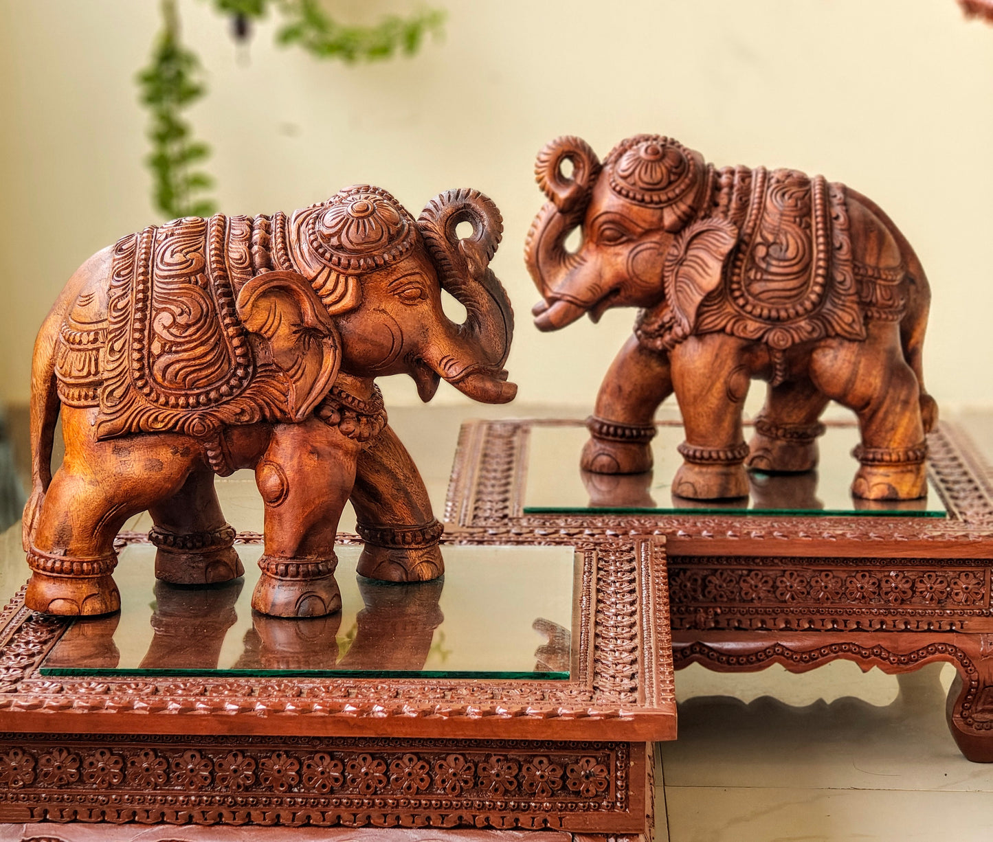 Wooden elephants