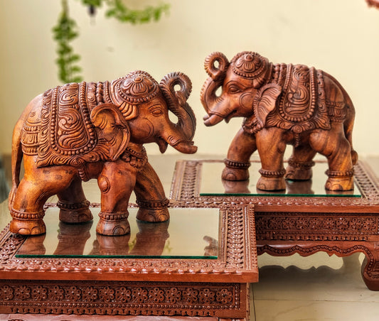 Wooden elephants