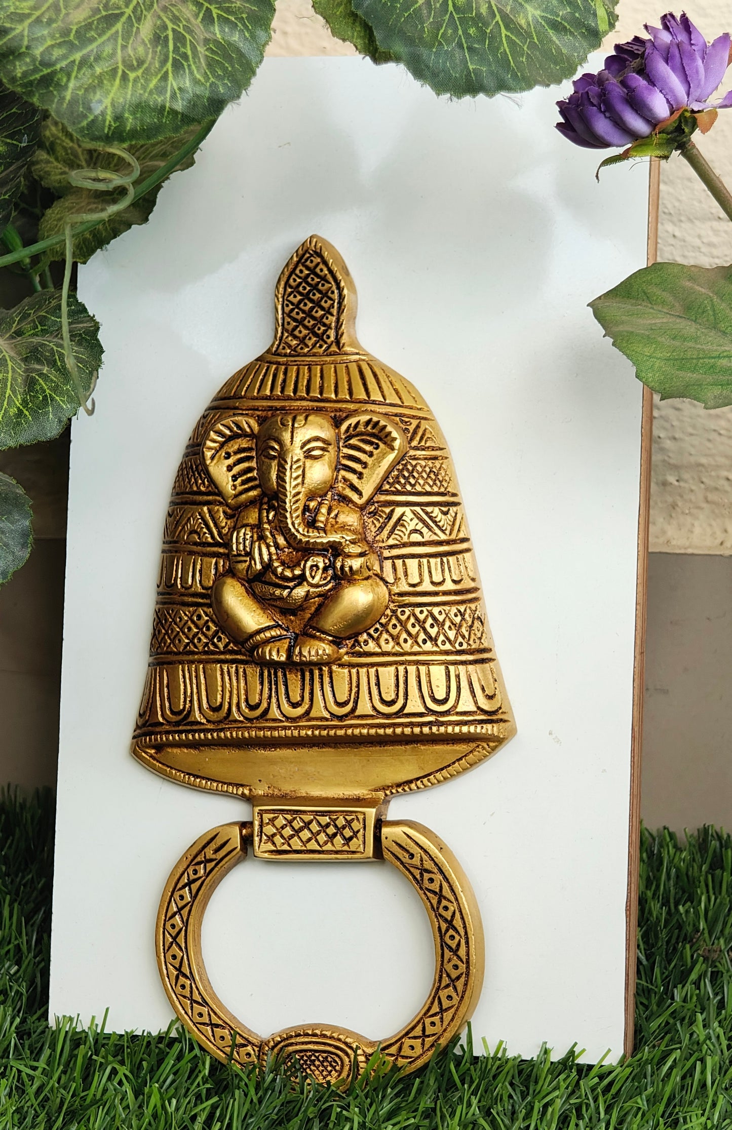 Door knocker - Ganesha design gold antique finish