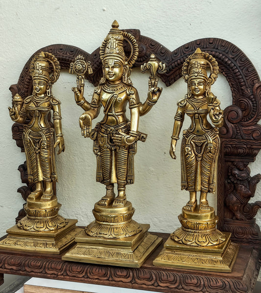 Vishnu set in pure brass