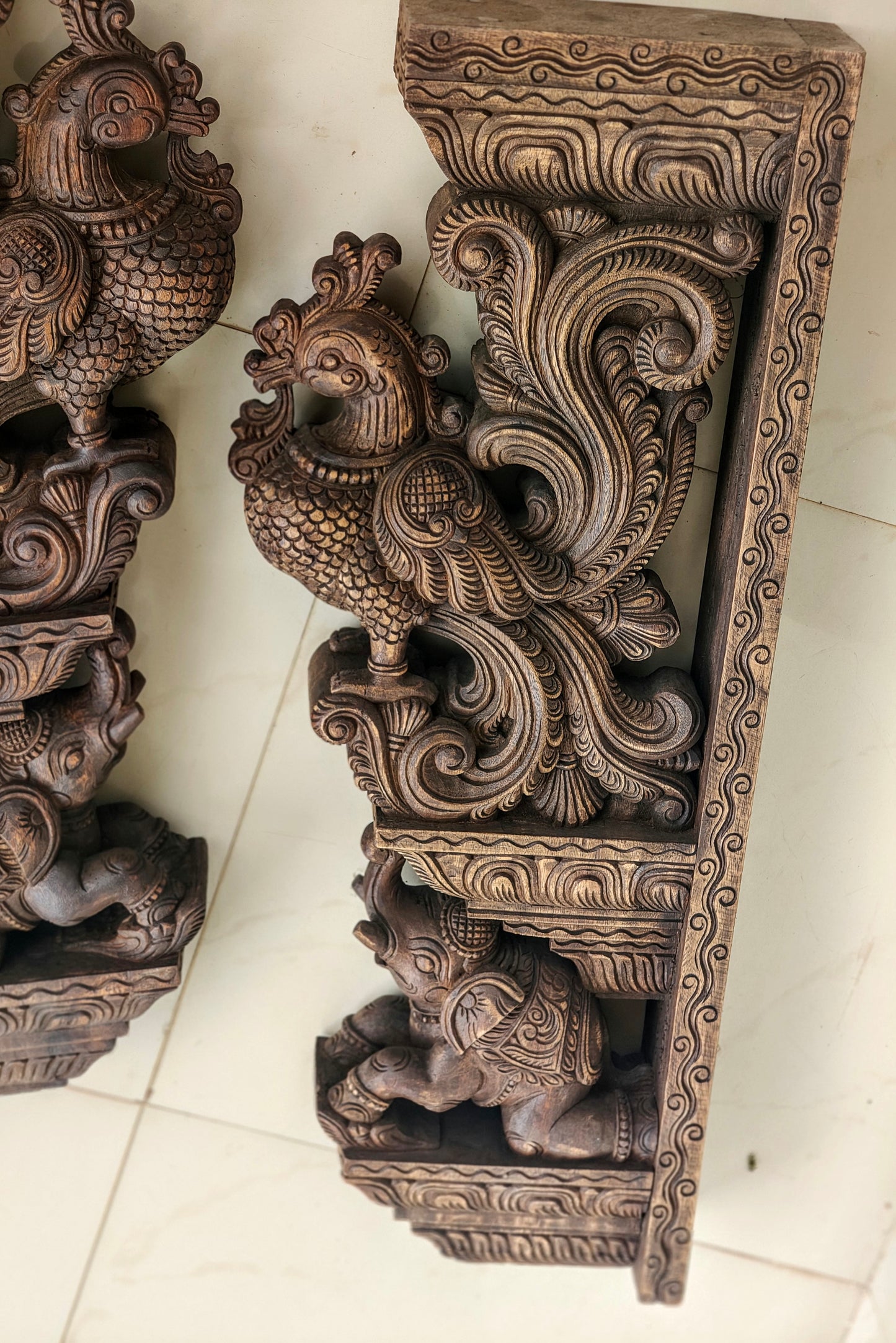 Peacock corbels