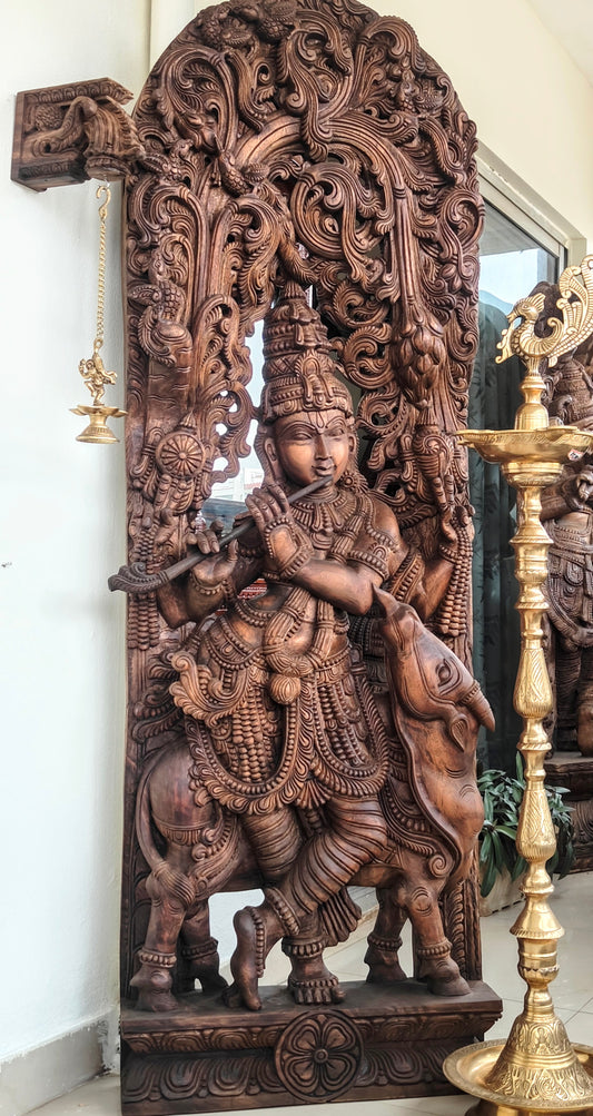 6 feet ht Cow krishna panel