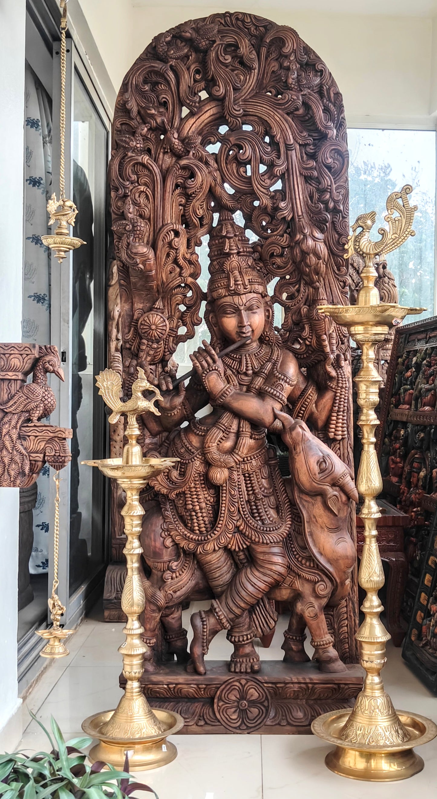 6 feet ht Cow krishna panel