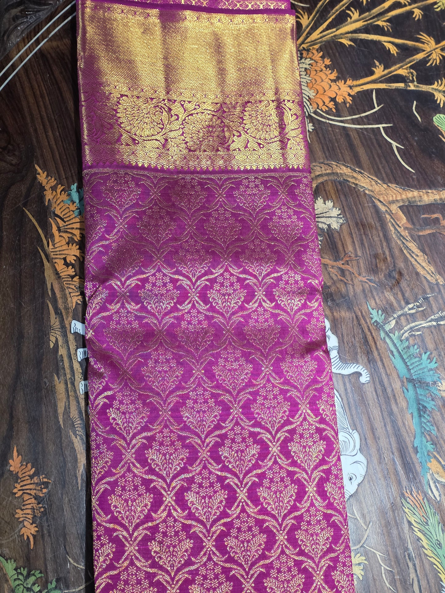 Pink pure silk saree with heavy zari work for special occasions