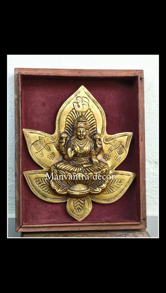 Graceful Lakshmi on Leaf: wall hanging