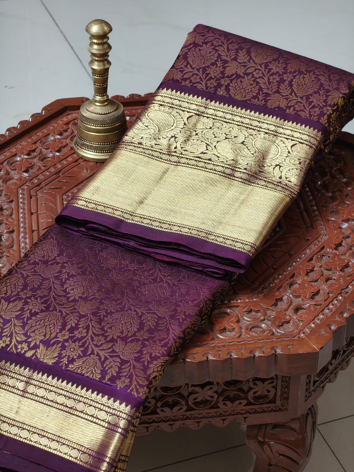 Pure Mulberry silk with pure zari, completely hand weaved