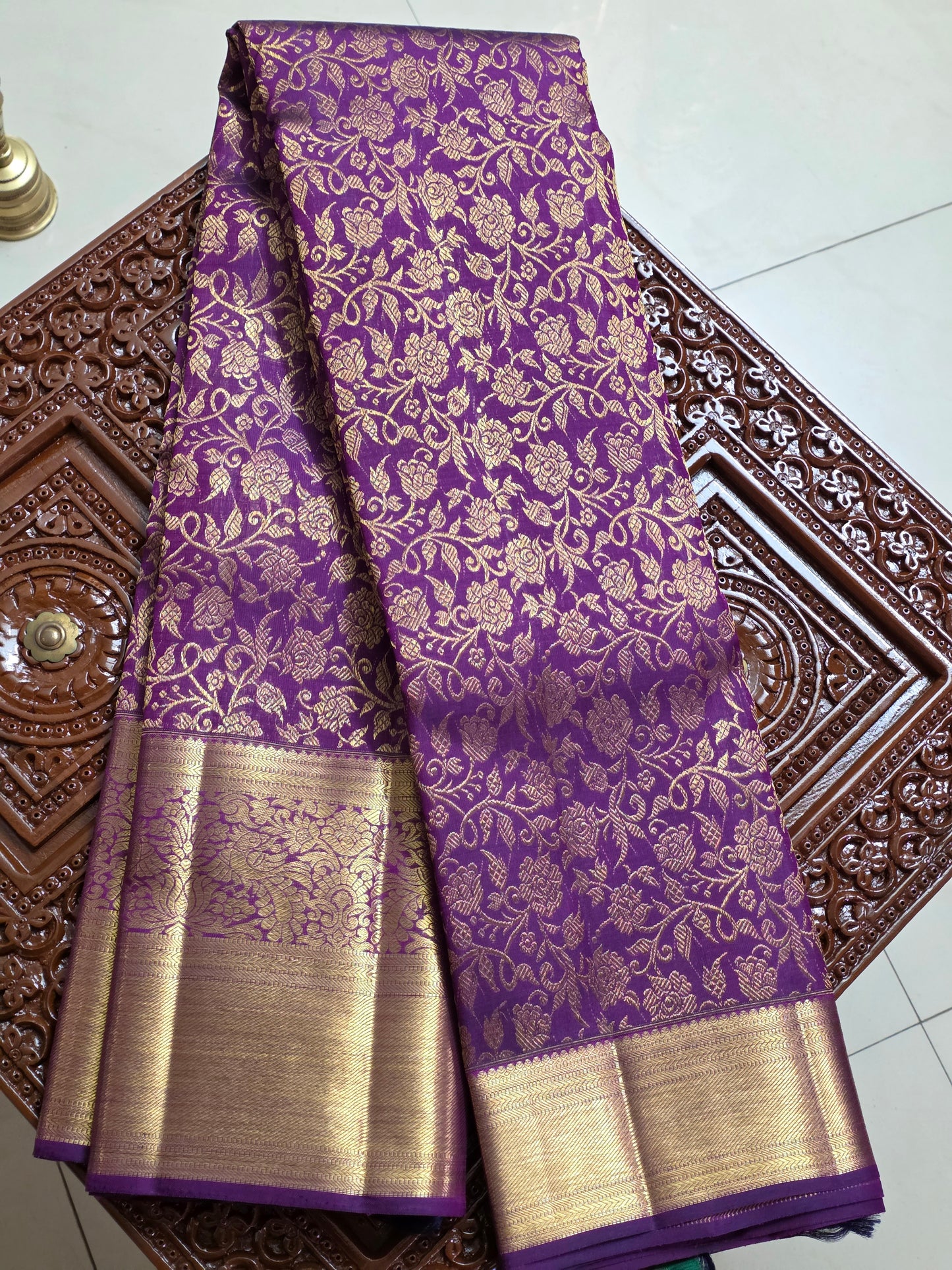 Pure Mulberry silk saree with pure zari completely hand woven