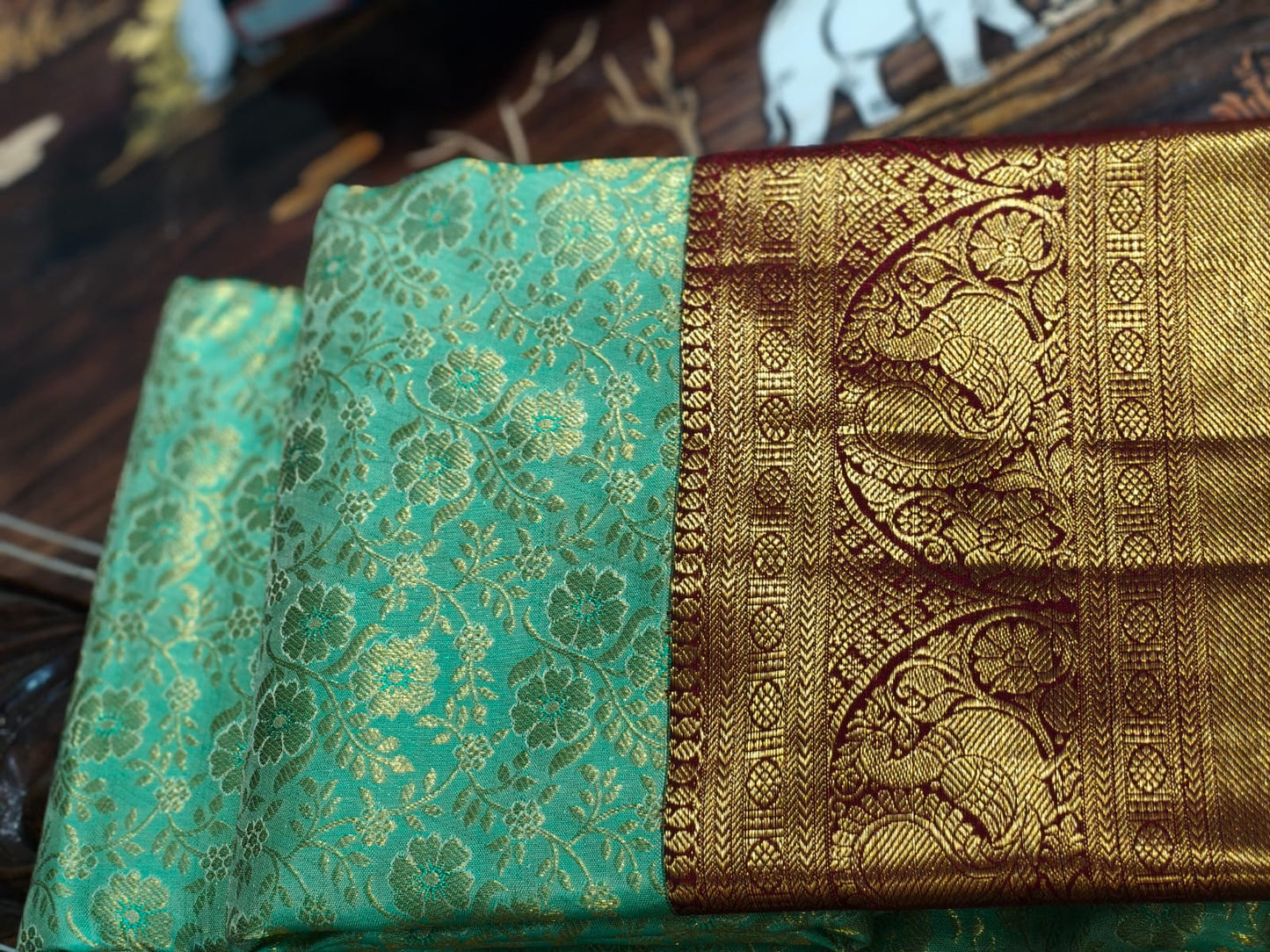 Pure Mulberry silk, pure zari saree completely hand weaved