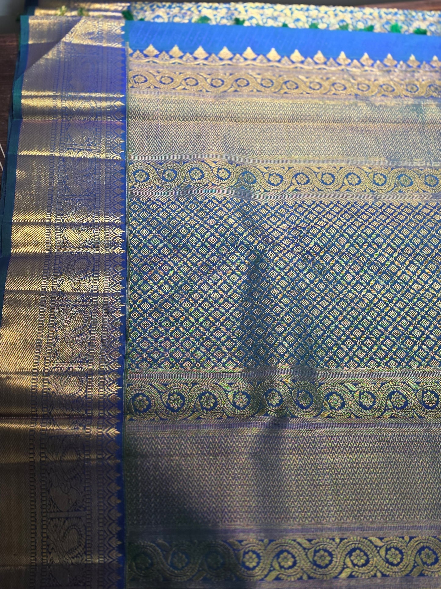Special blue pure silk saree with 100% pure zari completely hand woven