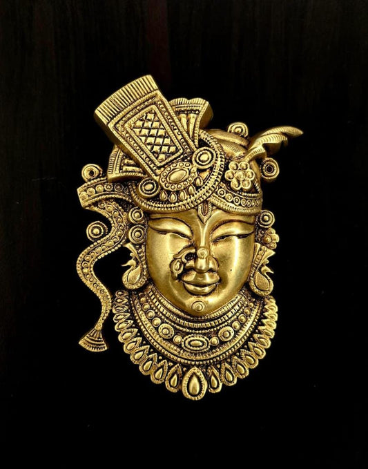 Shreenathji wall face in pure brass