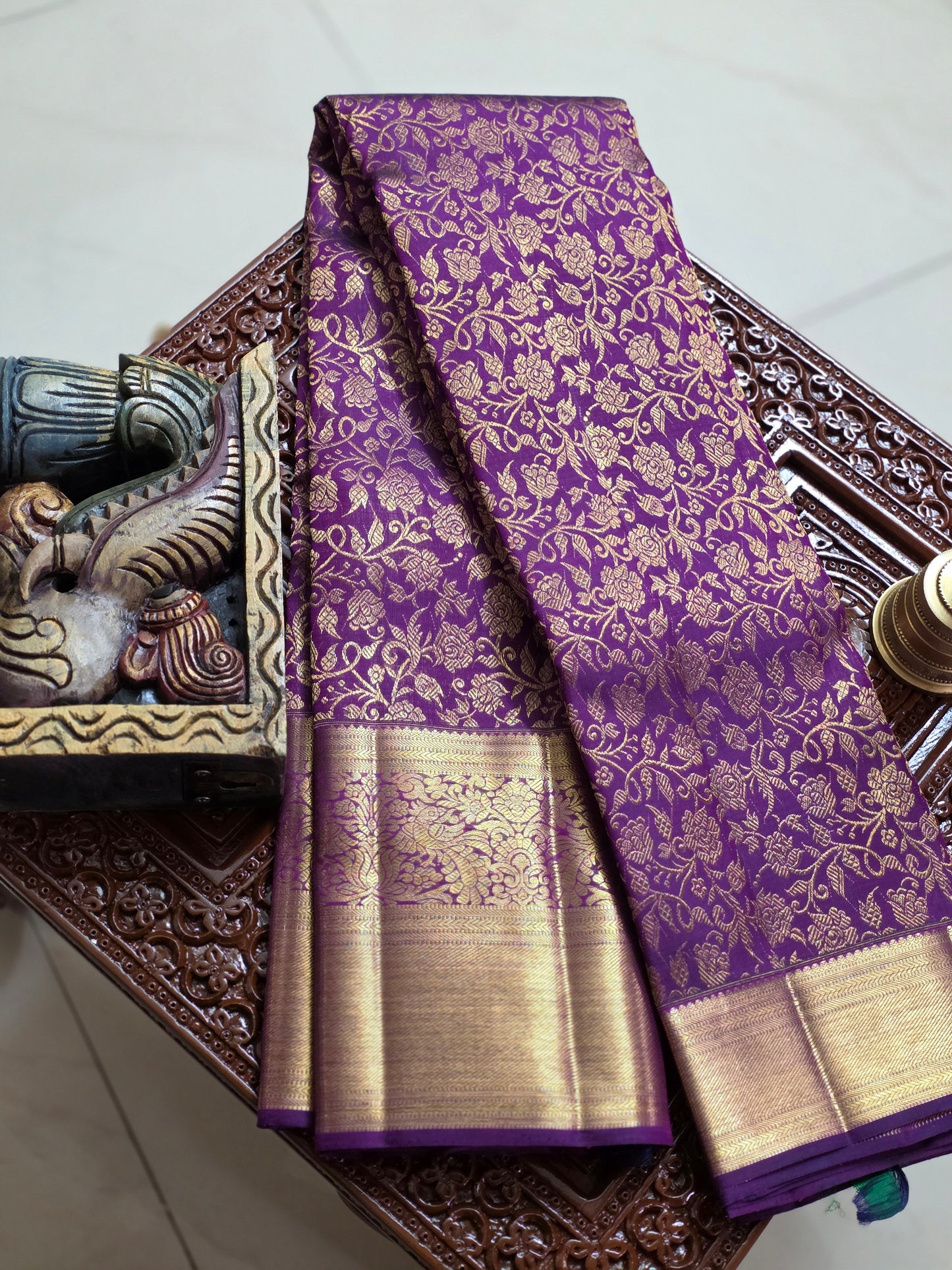 Pure Mulberry silk saree with pure zari completely hand woven