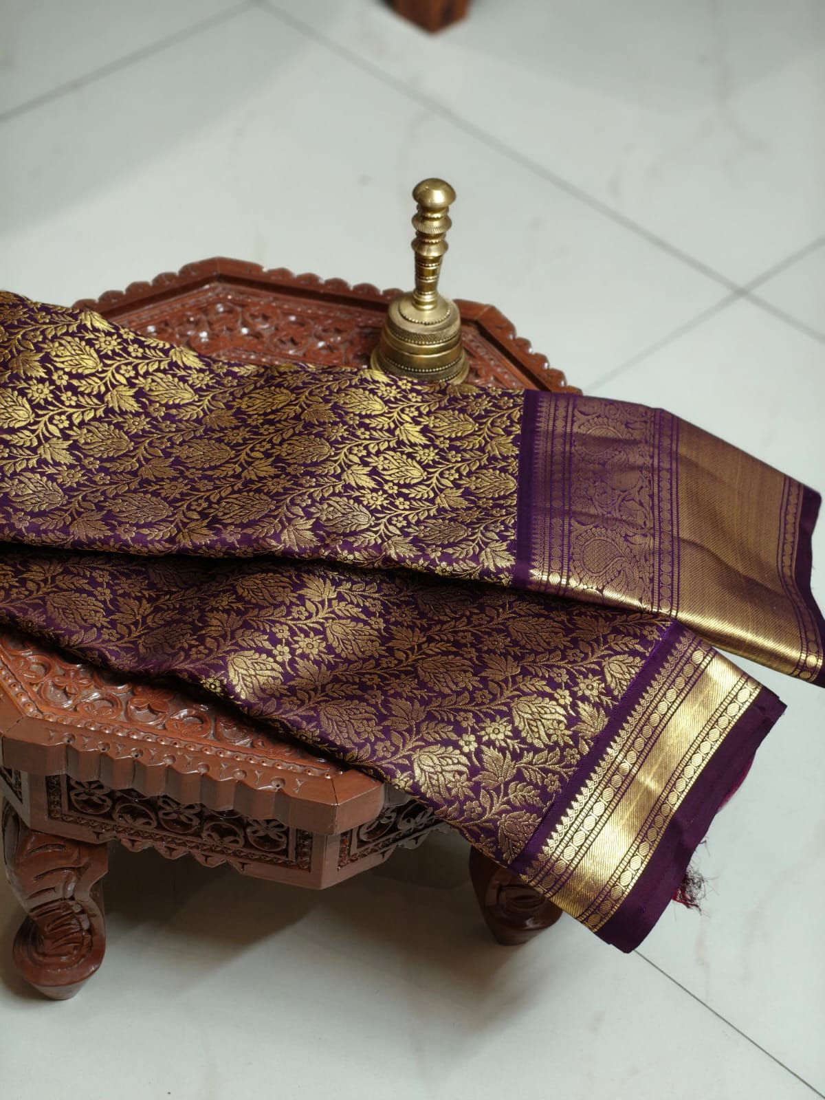 Pure Mulberry silk with pure zari, completely hand weaved